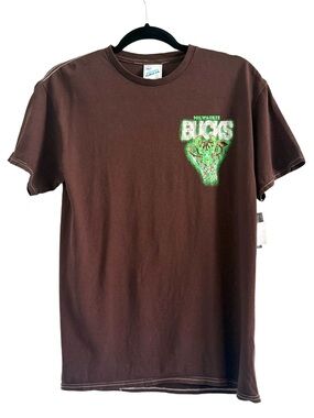 🌻 Men's '47 Brown Milwaukee Bucks Vintage Tubular Dagger Tradition T-Shirt
